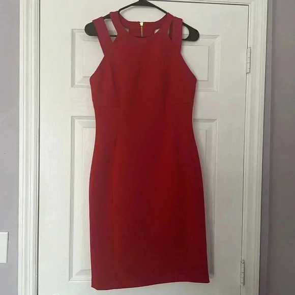 Red Calvin Klein Dress Size 8 - Picture 4 of 7